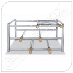 Giragrill Kit Suporte 1006 Inox em aço inoxidável para churrasqueira de alvenaria, com 4 espetos e capacidade para 18 a 30 pessoas. - KIT SUPORTE 1006 INOX